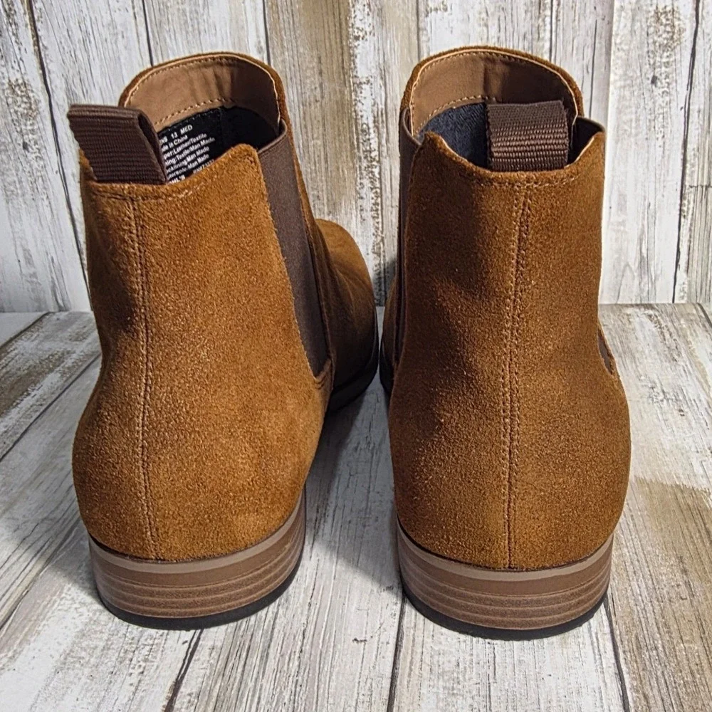 Sonoma Suede Chelsea Style Boots Mens 13 Brown Casual Pull On Ankle Boots